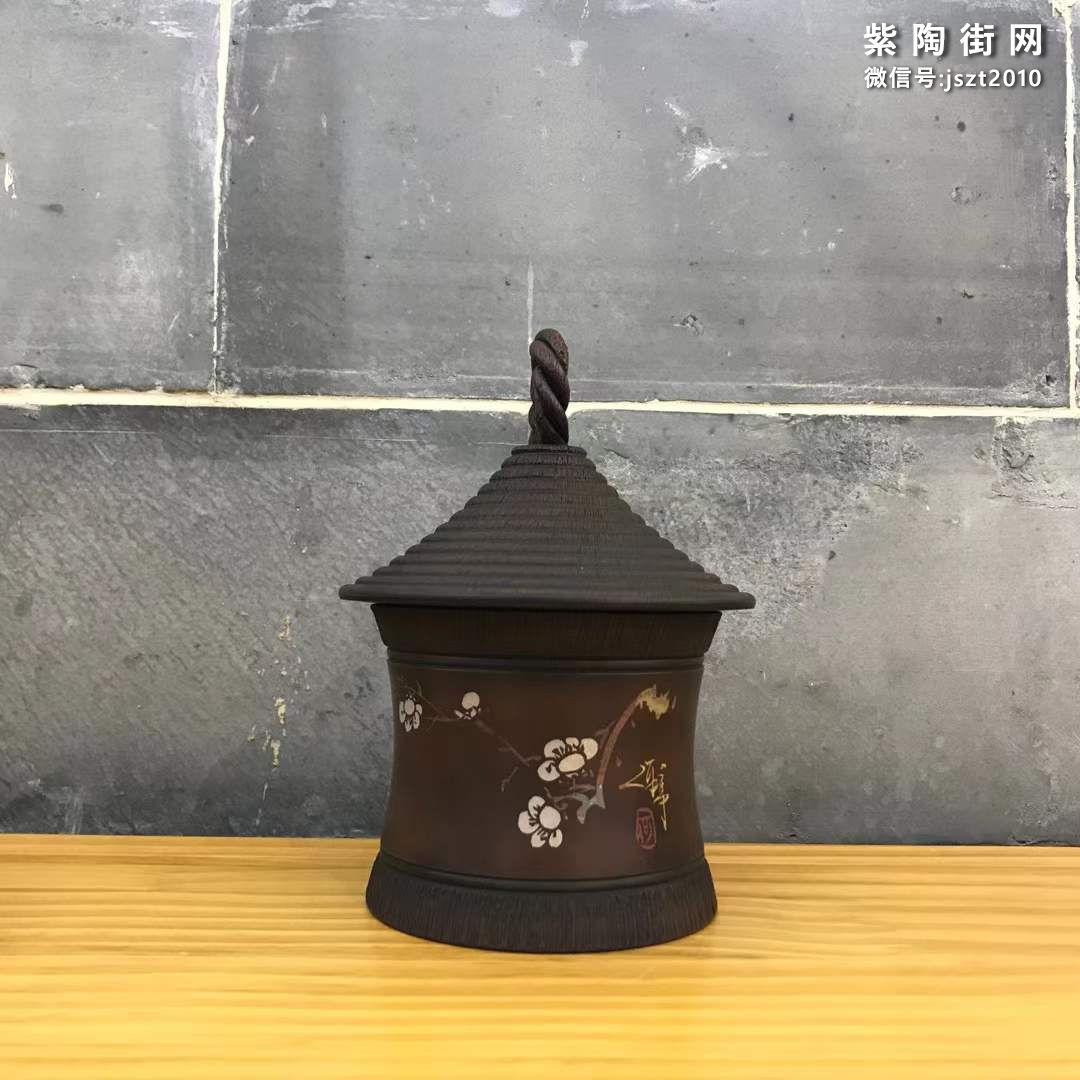 张朝康老师的草帽掌上茶罐,何锦&黄新国老师共同装饰-紫陶街